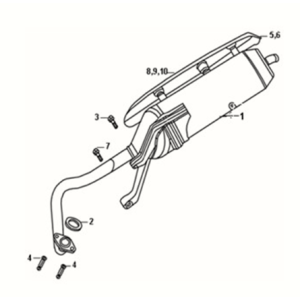 Pot d'échappement Sym Fiddle III 50 E3