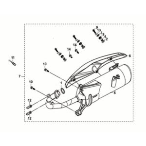 Pot d'échappement Sym Jet 14 50I E5