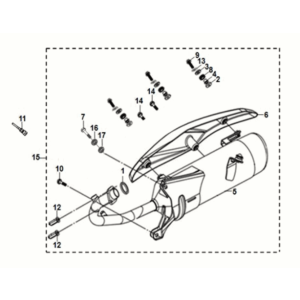 Pot d'échappement Sym Mio 50I E5