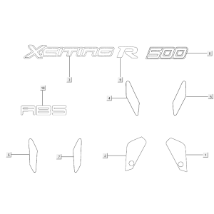 Autocollant emblème Kymco Xciting 500R EVO