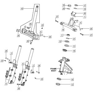 Fourche avant Kymco Xciting 500R EVO