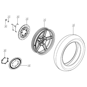 Roue arrière Kymco Agility 16+ 4T 150I E4