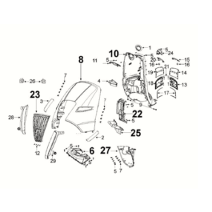Fairing front Peugeot Django 125 EFI E5 2021-2022 INK BLACK (R1)
