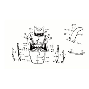 Couvercle central du panneau de plancher Sym Jet 14 50I E5