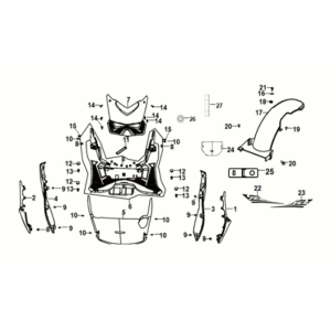 Floor panel - center cover Sym Jet 14 125I AC E5 2021-2024 MATT BROWN (BR-497U)