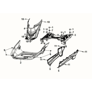 Panneau de sol/couvercle central Sym E-XPRO 45KM/H 2020-2021