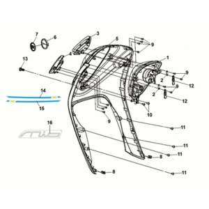 Coque FR. Sym E-MIO noir mat (BK-007U/BK-001C)