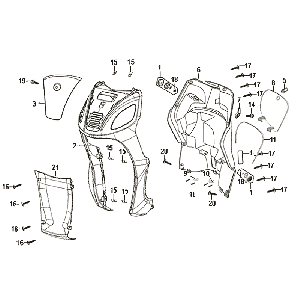 Coque intérieure avant Sym Symphony (WH871) blanc