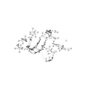 Pièces de cadre Kymco Super9 AC 2 temps Nm Argent - Noir