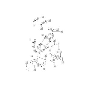 Châssis Support moteur-Capot Kymco Agility Fat 12' 4 temps noir long