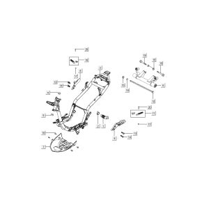 cadre support moteur Kymco Super 8 4 temps (2007-2009) Rouge noir