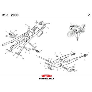 Frame 2 Rieju Rs1 jaune-bleu 2001 2 temps