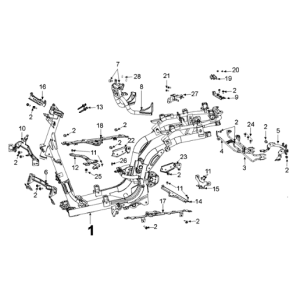 Frame and saddle Peugeot Django 125 EFI E4 2018-2020
