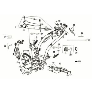 Pendentif Frame Body Engine Sym Fiddle IV 50 E5