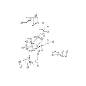 Eléments de cadre Kymco Agility 10' 4 temps bleu sportif