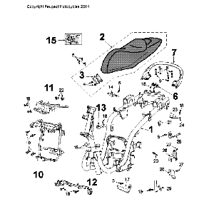 Cadre et selle pour Peugeot Citystar 50 Marron VGAJ2ABAA80080175