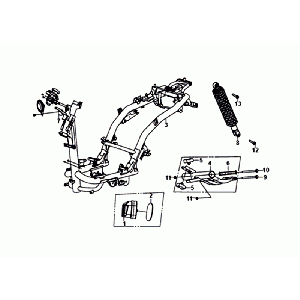 SUSPENSION CAD/MOTEUR noire Sym Orbit III
