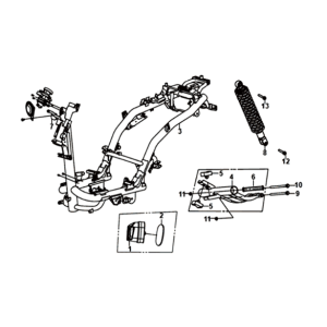 Frame / ophanging Sym Orbit III 125I E4