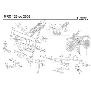 Cadre Rieju MRX 125 rouge 2005 4 temps