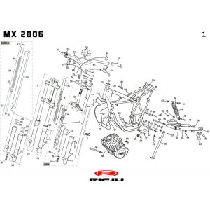 Cadre Rieju MX rouge 2010 2 temps