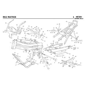 Cadre Rieju Rs2 bleu 2005 2 temps