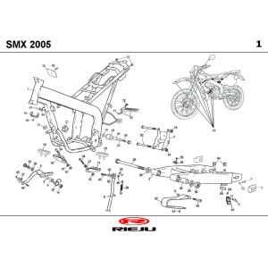 Cadre Rieju SMX p-up rouge 2008 2 temps