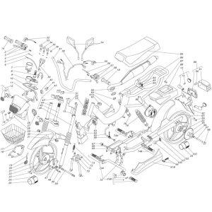 Pièces de cadre Beta Cyclo 45km bleu 2007 2 temps