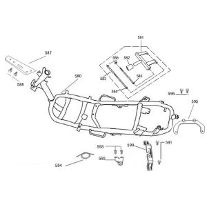 Pièces de cadre Chine R8 bleu foncé