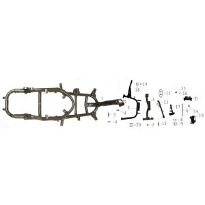 Pièces de cadre China Touring rouge