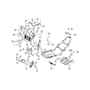éléments de cadre Kymco Dink LC 2 temps argent