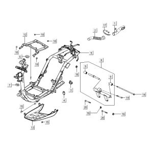 Eléments de cadre Kymco Vitality 4t ac anthracite