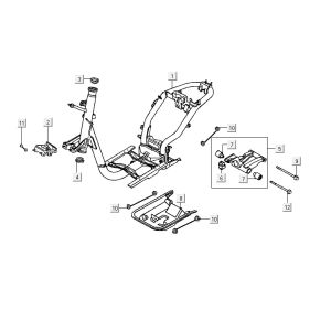 Pièces de cadre Kymco ZX 2t ac argent-orange