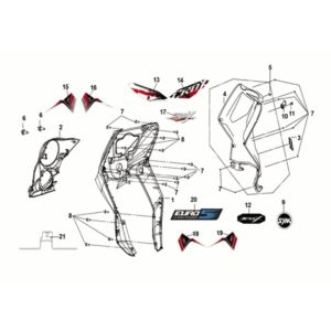 Front cover - front inner box Sym Crox 50 E5 WHITE (WH-8018P)