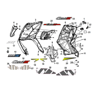 Capot avant - boîtier intérieur avant Sym Orbit III 50 E5 Blue (BU-289S)