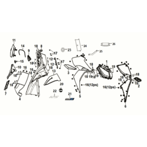 Front cover - inner box Sym Jet 14 125I AC E5 2021-2024 DUTCH WHITE (WH-006)