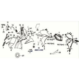 Front cover - inner box Sym Jet 14 125I LC E5 2021-2024 GRAY (GY-757UL)