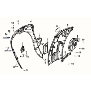 Front cover Sym Fiddle IV 125i LC ABS E5 2020-2021 GRAY (GY-430C)