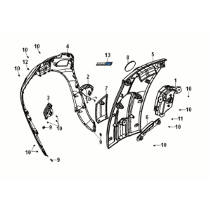 Capot avant Sym Fiddle IV 50 E5 bleu (BU-2154U)