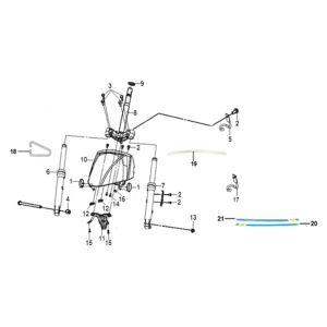 Fourche avant Sym Mio 50I E5 gris/noir (GY-7450U/BK-001C)