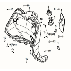Front inner cover Sym Fiddle IV 125i LC ABS E5 2020-2021 GRAY (GY-430C)
