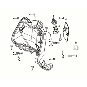 Capot intérieur avant Sym Fiddle IV 50 E5 Matt Indigo (BUP-275U)