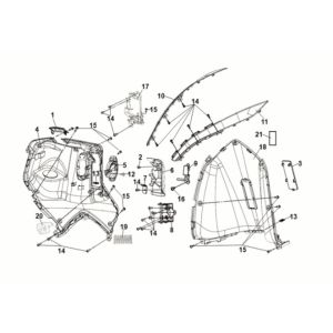 Front inner cover Sym Symphony ST 125i LC E5 SUBMARINE GREY (GY-7547UL)