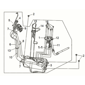Réservoir de carburant Sym Mio 50I E5