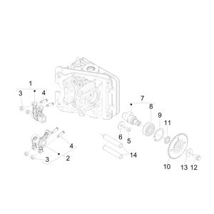 Arbre à cames Vespa Sprint 45km 4 temps 4 soupapes