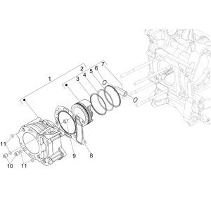 Groupe cylindre-piston-piston Piaggio MP3 300LT Sport 2009-2014