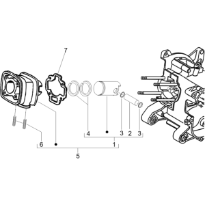 Groupe cylindre-piston-piston Piaggio NRG Power DD 2007-2017