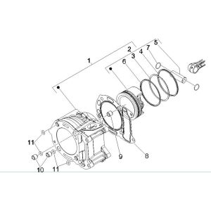 Groupe cylindre-piston-piston Vespa GTV 250 4T 4V IE