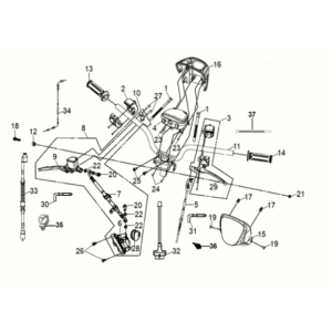 Guidon Sym Mio 50I E5 gris/noir (GY-7450U/BK-001C)