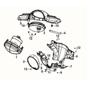 Handle cover - head light Sym Fiddle IV 125i LC ABS E5 2020-2021 PETROL GREEN (GN-546U)