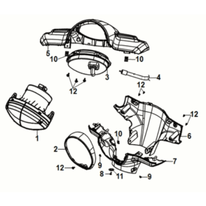 Couvre-poignée phare Sym Fiddle IV 50 E5 blanc (WH-8028P)